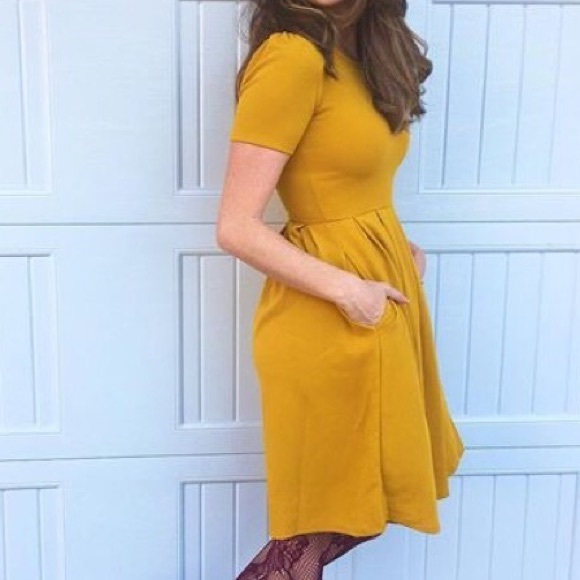 Nwt Lularoe Amelia Dress Is Mustard 